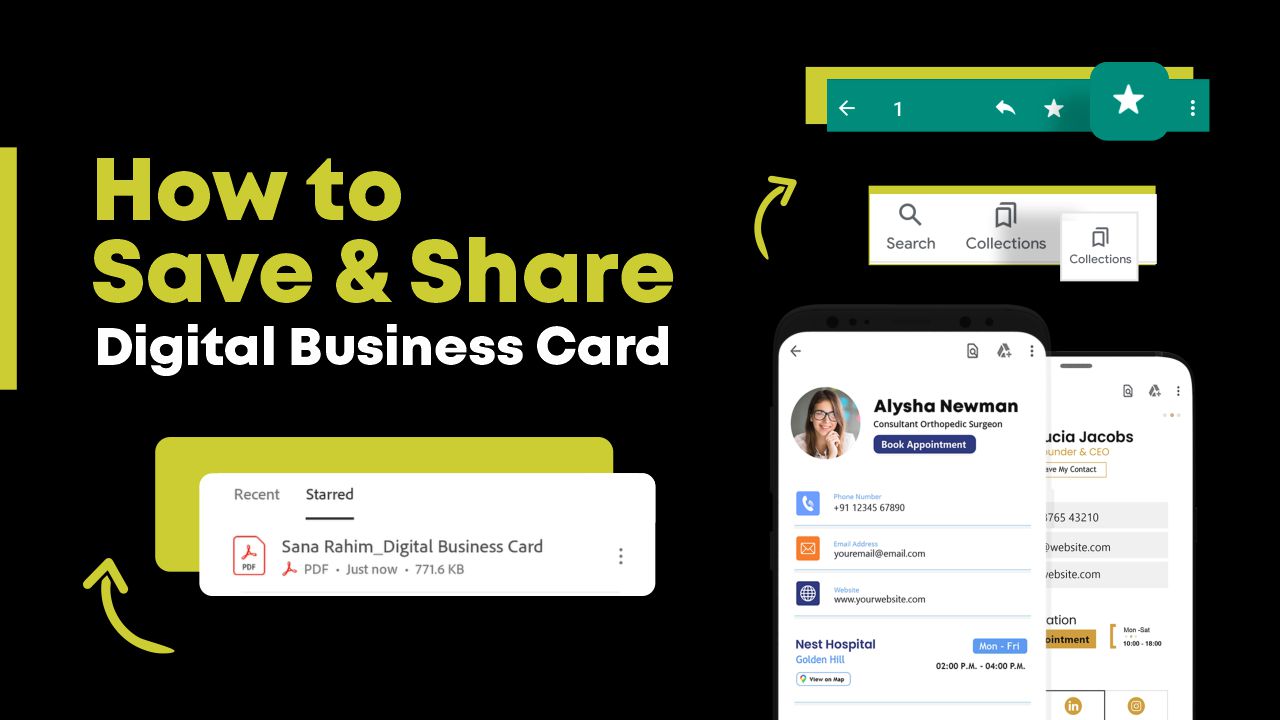 Instructions how to Save and share digital business card