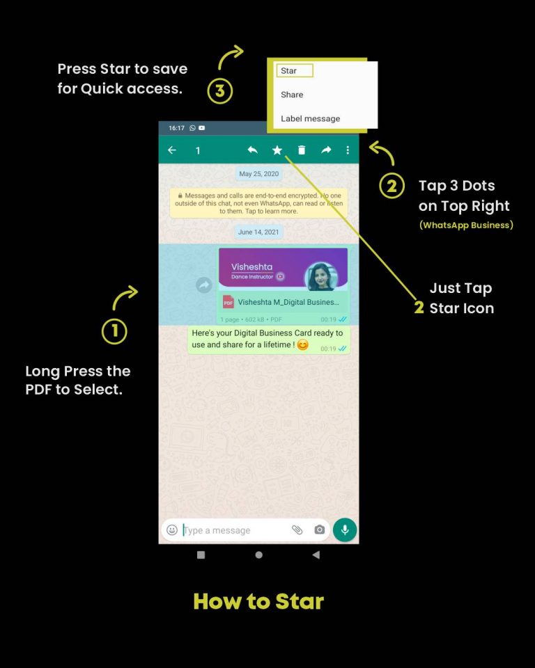 instructions how to whatsapp star